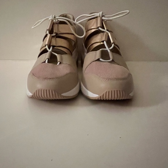 Michael Kors Gold and Tan Sneakers Size 8 - Picture 3 of 6